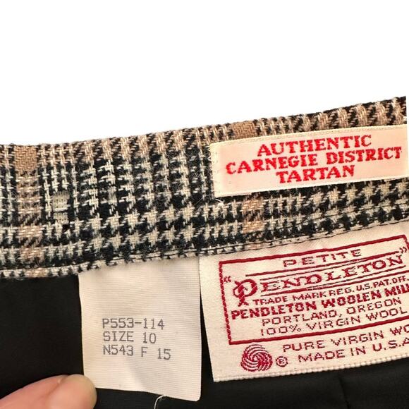 Vtg Pendleton Skirt 80s Wool Pure Virgin Authentic Carnegie District Plaid W 27" - Picture 12 of 16